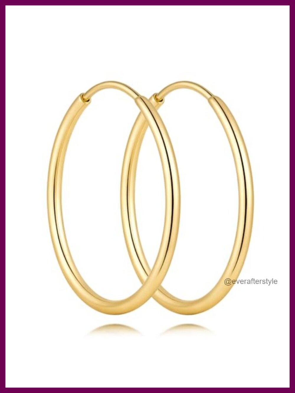 Gold Plated Hoop Earrings for Women 14K Round Latch Back